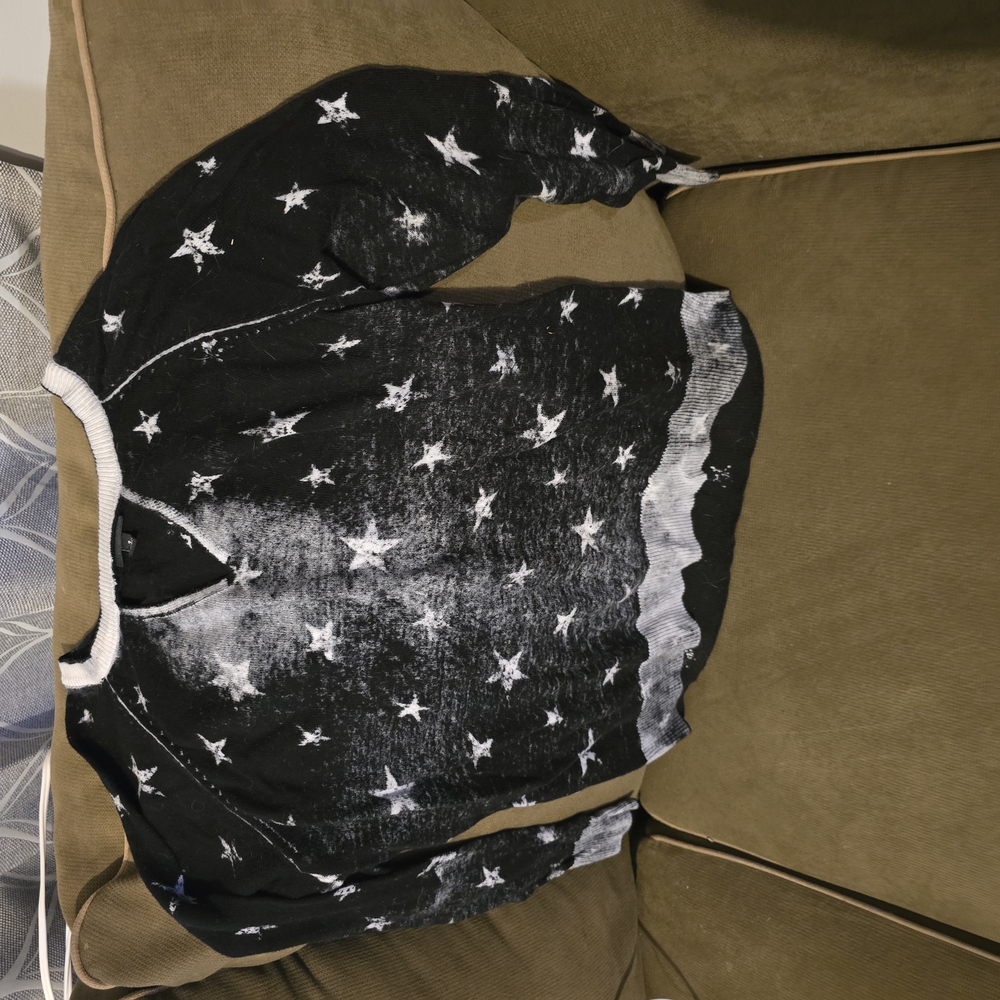Torrid Black and White Star Sweater